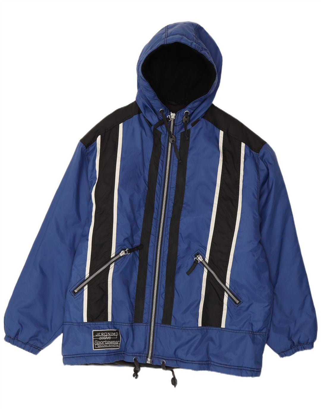 Jaqueta corta-vento masculina Jeronimo com capuz UK 44 2XL azul Colourblock Nylon