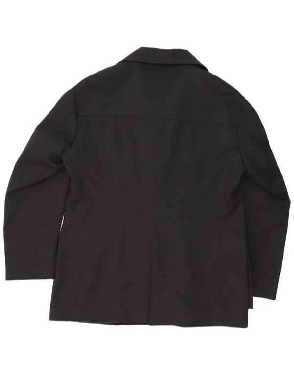 GEORGE MILLER Jaqueta blazer masculina de 4 botões Reino Unido 42 XL poliéster preto
