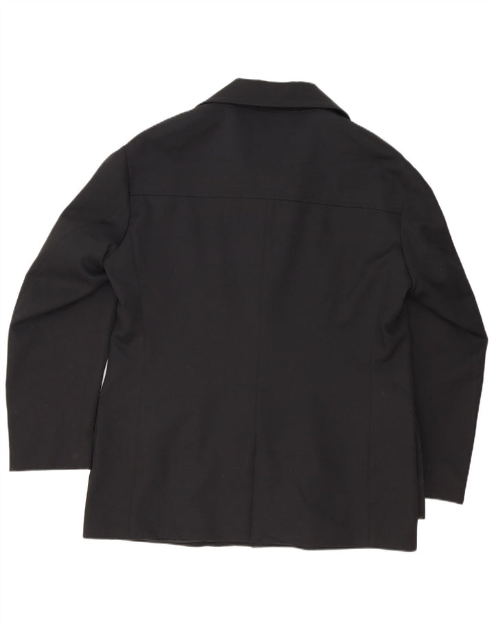 GEORGE MILLER Jaqueta blazer masculina de 4 botões Reino Unido 42 XL poliéster preto