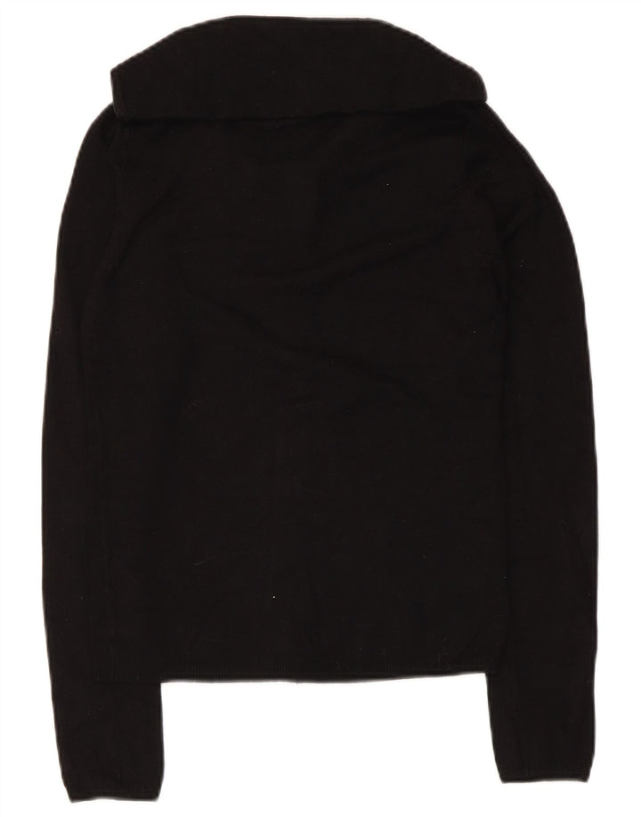 Suéter cardigã feminino Zara Reino Unido 12 médio preto rayon