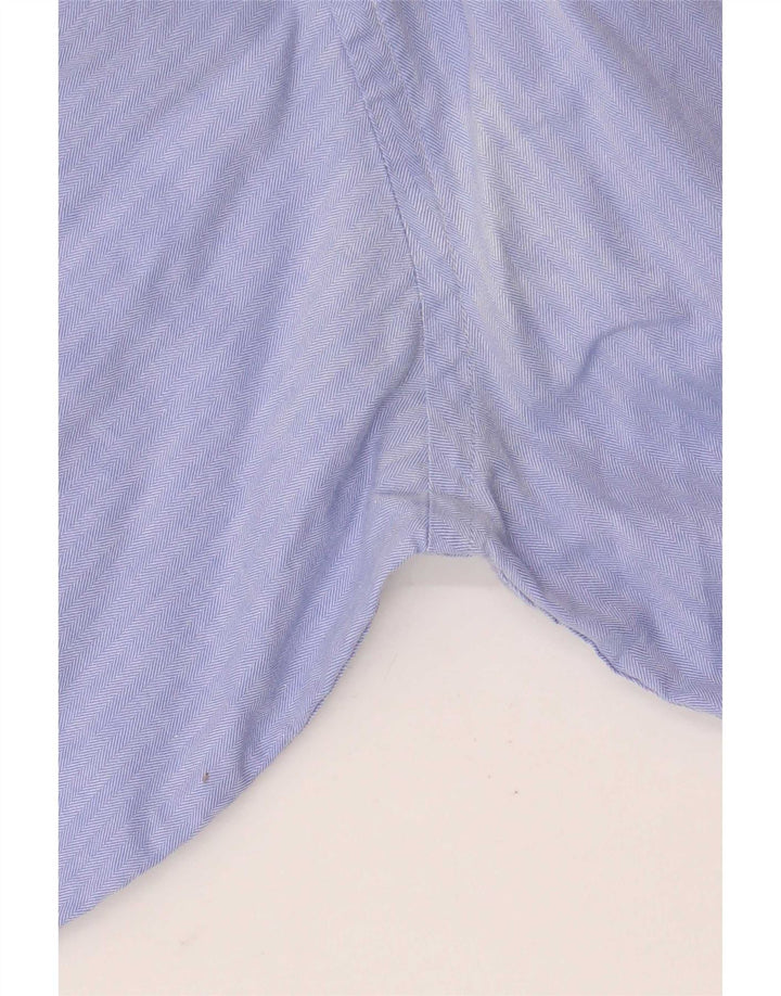 Camisa masculina Tommy Hilfiger tamanho 16 grande algodão espinha de peixe azul