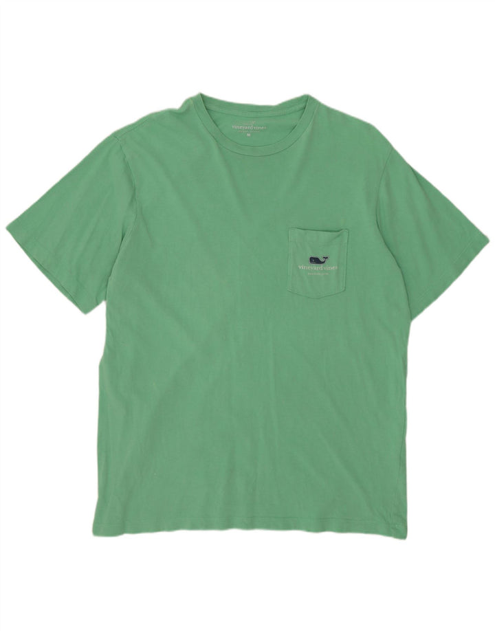 VINEYARD VINES Camiseta masculina gráfica Top médio algodão turquesa