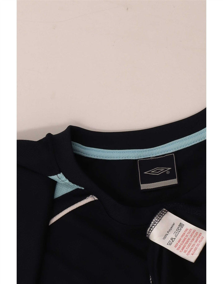 Camiseta gráfica masculina da Umbro Top grande poliéster colorblock azul marinho