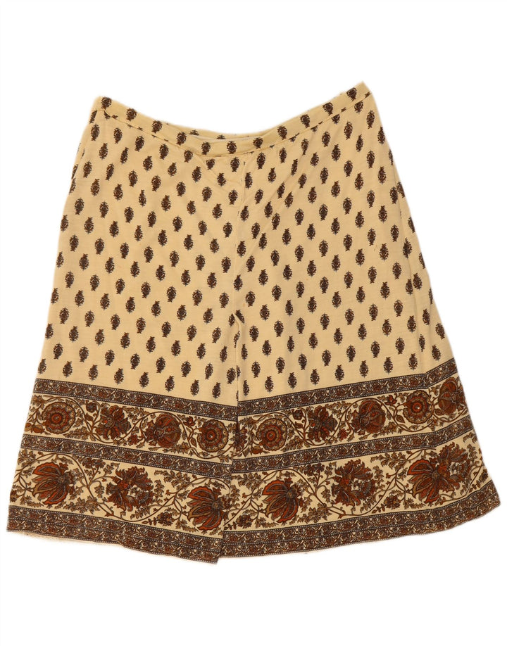 Saia feminina vintage linha A W40 2XL bege floral