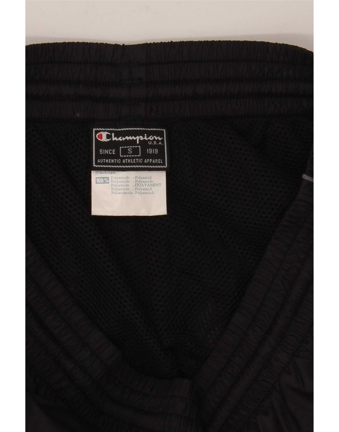 Calça de treino masculina Champion pequena poliamida preta