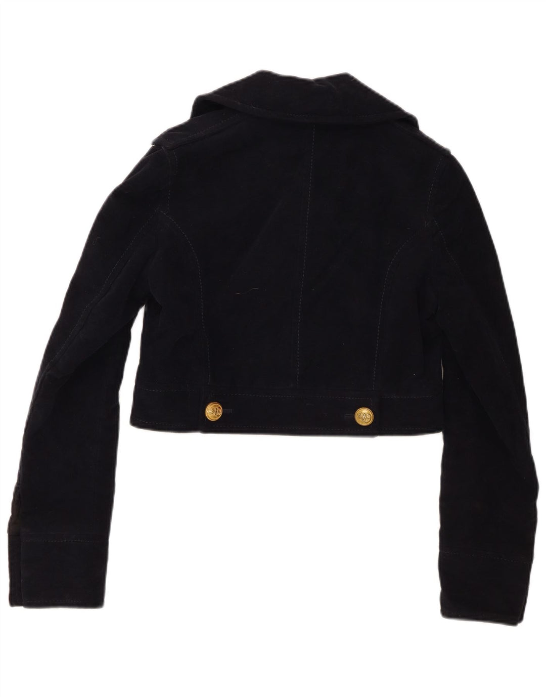 Jaqueta bomber feminina Zara com peito duplo, Reino Unido 6 XS, azul marinho, algodão