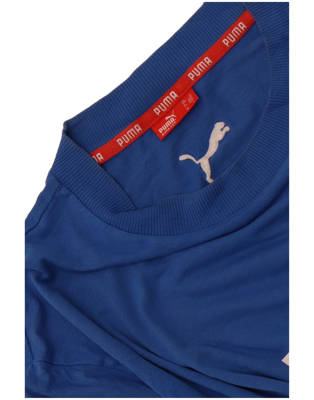 Puma Mens Graphic T-Shirt Top Grande Algodão Azul