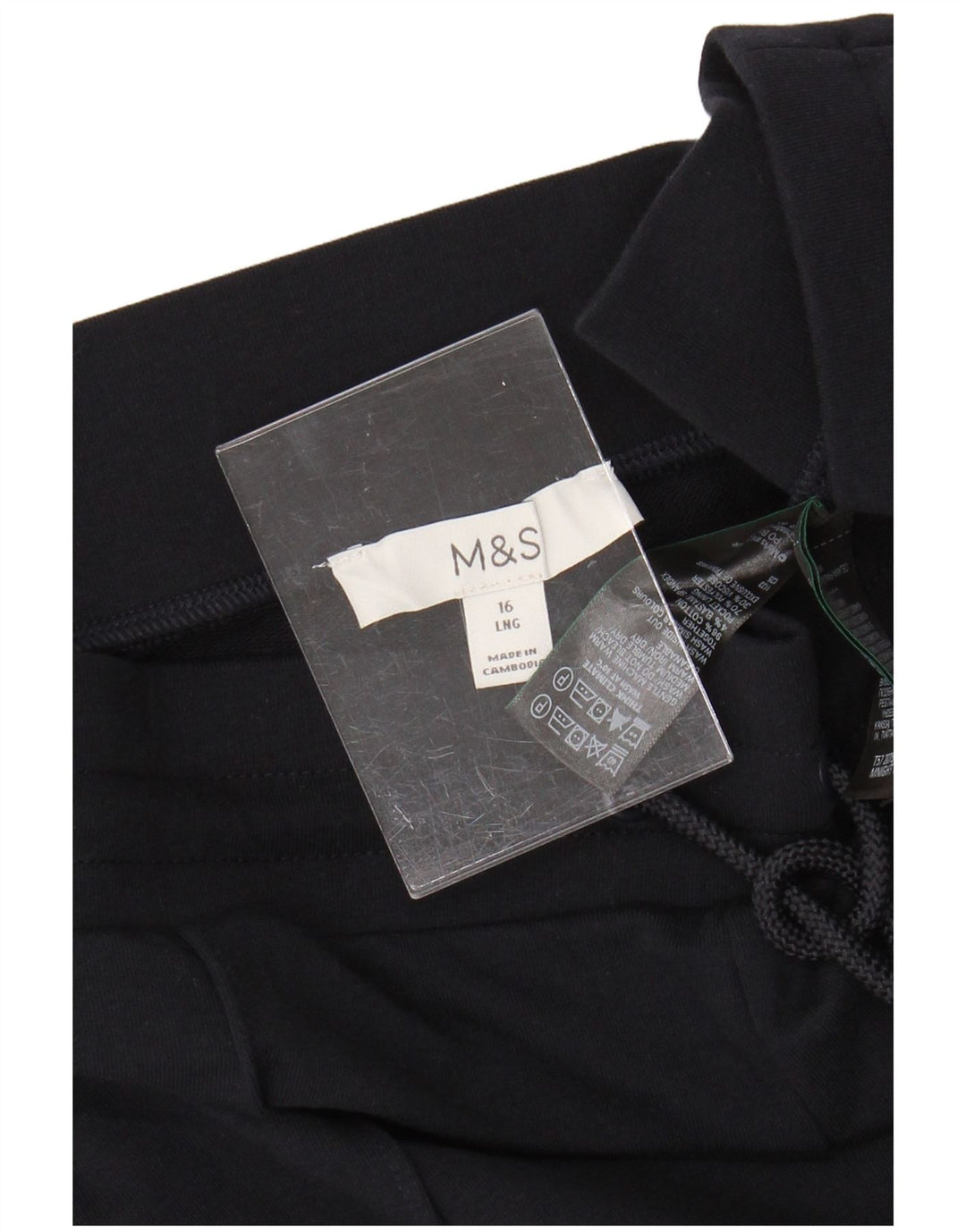 Calça de treino feminina Marks & Spencer Reino Unido 16 grande algodão azul marinho