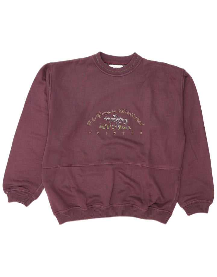 Moletom gráfico masculino vintage Jumper XL algodão marrom