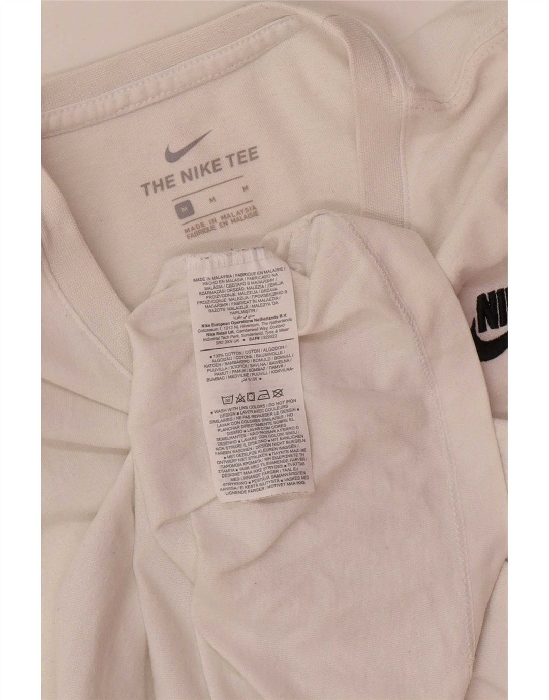 Nike Mens Camiseta Top Médio Algodão Branco
