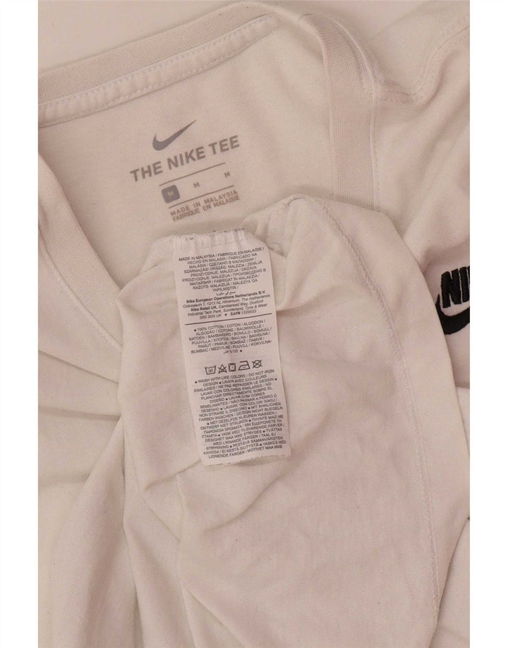 Nike Mens Camiseta Top Médio Algodão Branco
