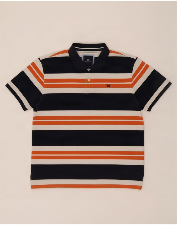 Camisa polo masculina 2XL de algodão listrado multicolorido da Crew Clothing