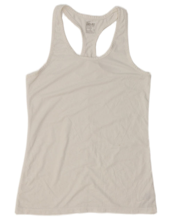 Colete feminino Nike Dri Fit Slim Fit UK 12 médio branco poliéster