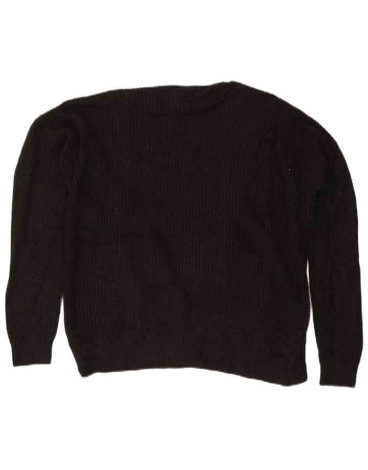 Suéter feminino MOSSIMO de cardigã aberto grande Reino Unido 14 acrílico preto médio