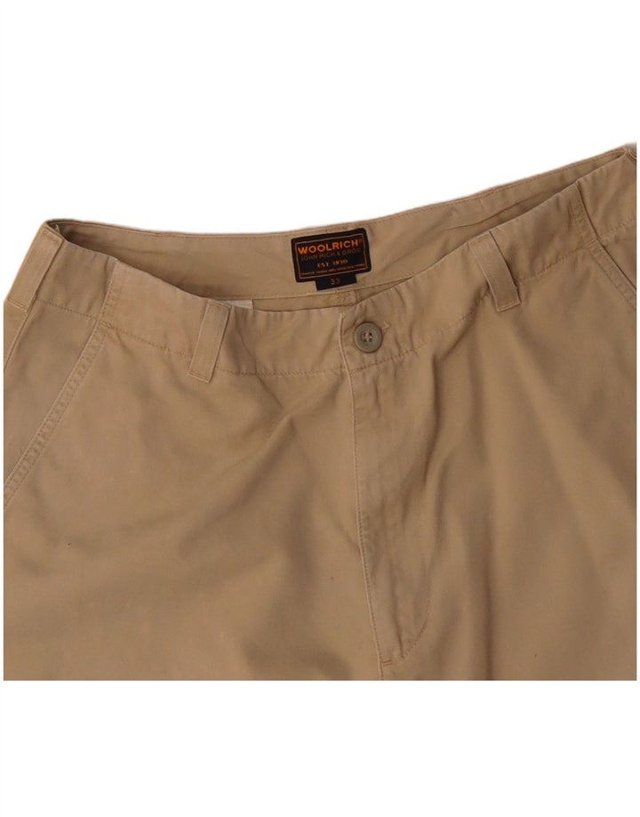 WOOLRICH Masculino Chino Shorts W33 Algodão Bege Médio