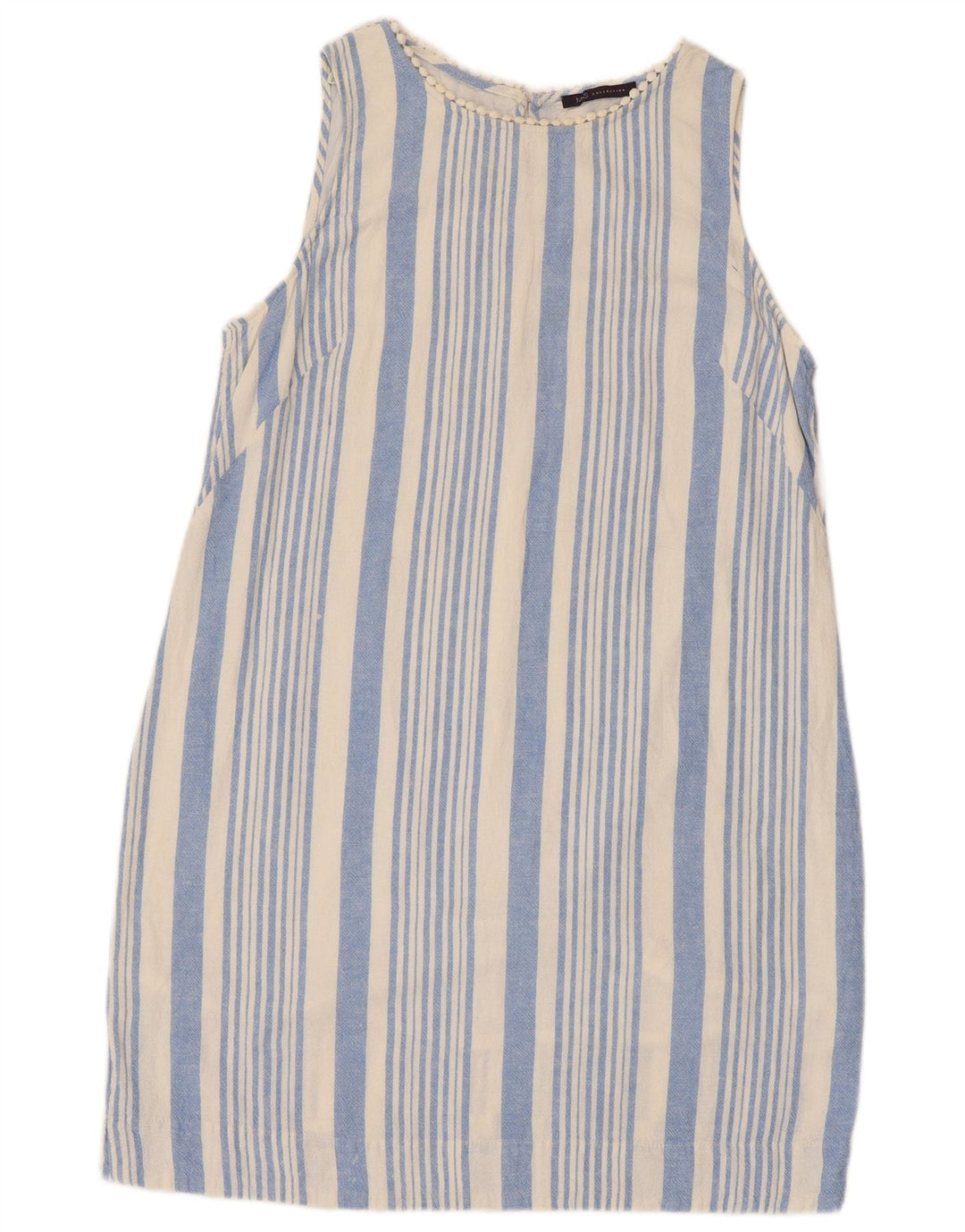 Vestido básico feminino sem mangas Marks & Spencer Reino Unido 16 listrado azul grande