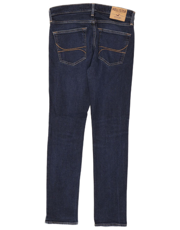 Hollister Mens Jeans Skinny W32 L32 Azul Marinho Algodão