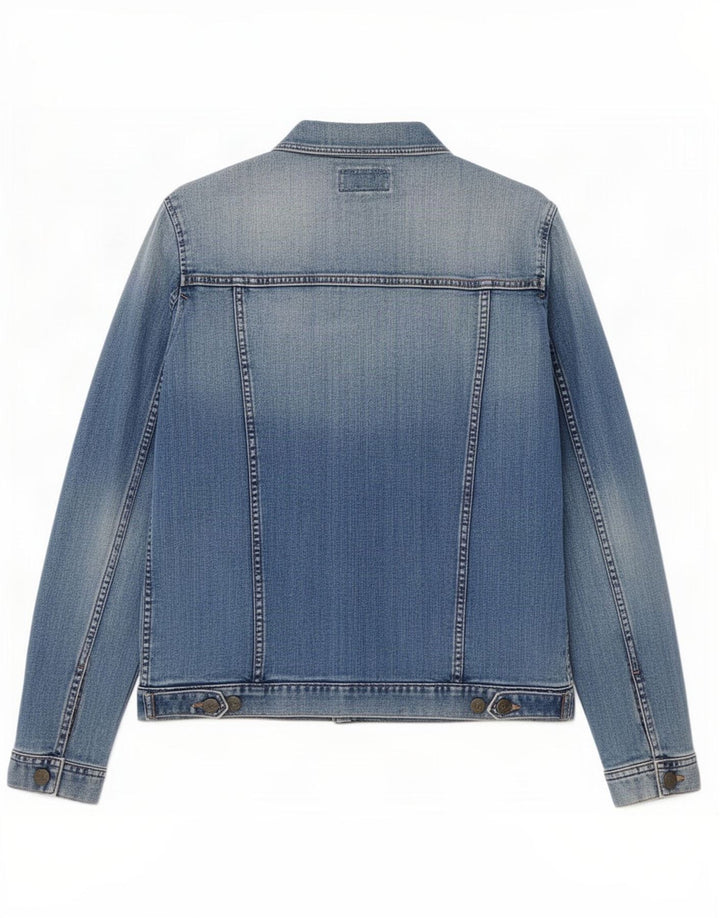 Jaqueta jeans feminina Fat Face UK 12 algodão azul médio