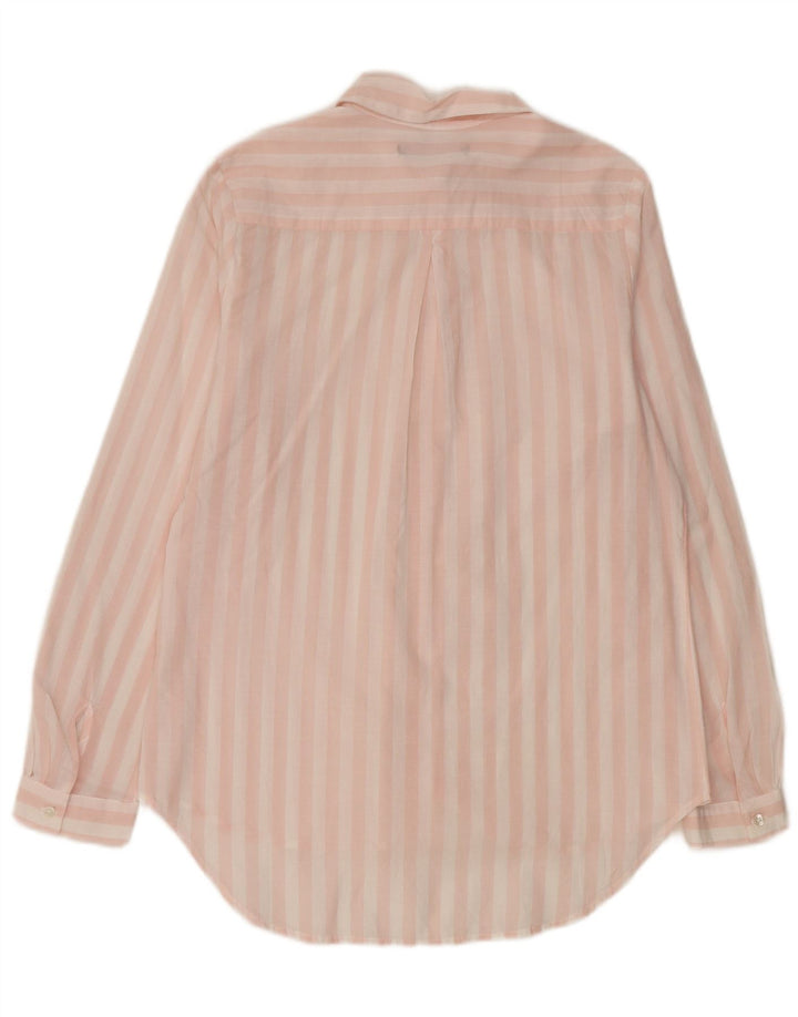 Camisa feminina Marks & Spencer Reino Unido 14 risca de giz rosa médio