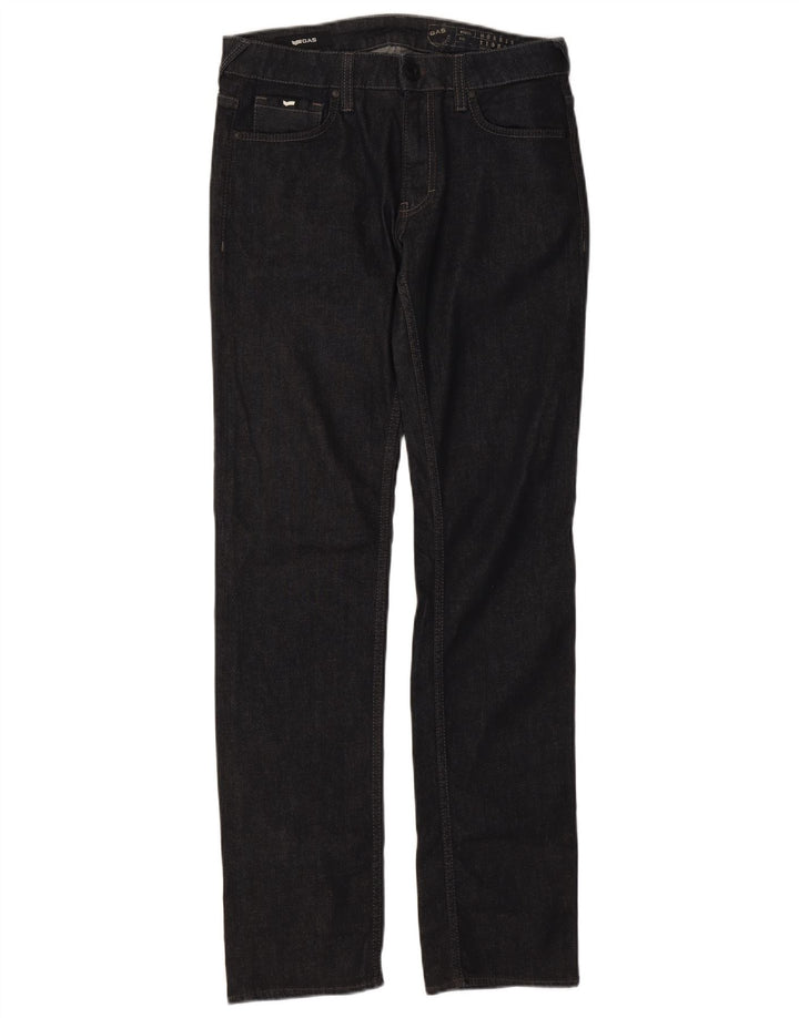 Gas Womens Straight Jeans W32 L34 Azul Marinho Algodão