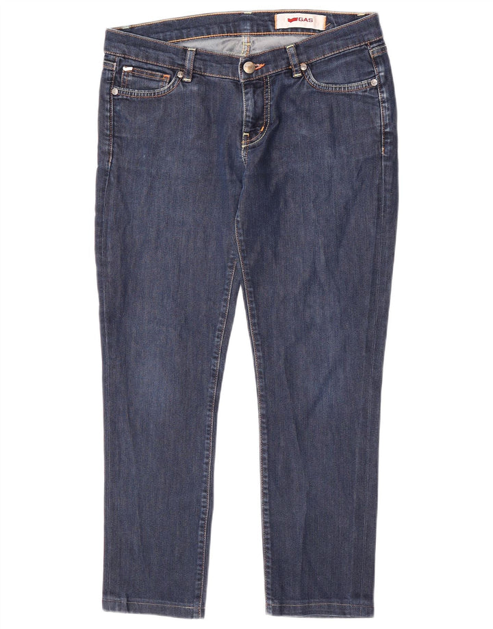 GAS Calça Jeans Feminina Crop Slim W29 L24 Azul Algodão