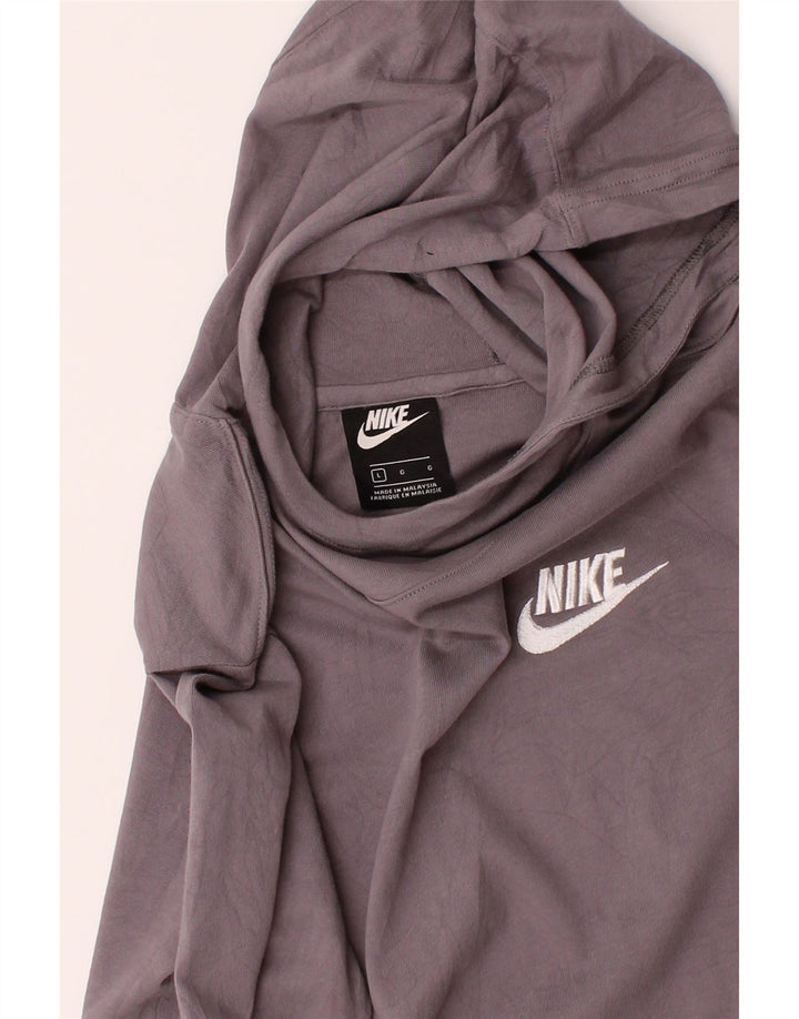NIKE Womens Hoodie Jumper UK 14 Large Grey Cotton Vintage Nike and Second-Hand Nike from Messina Hembry 