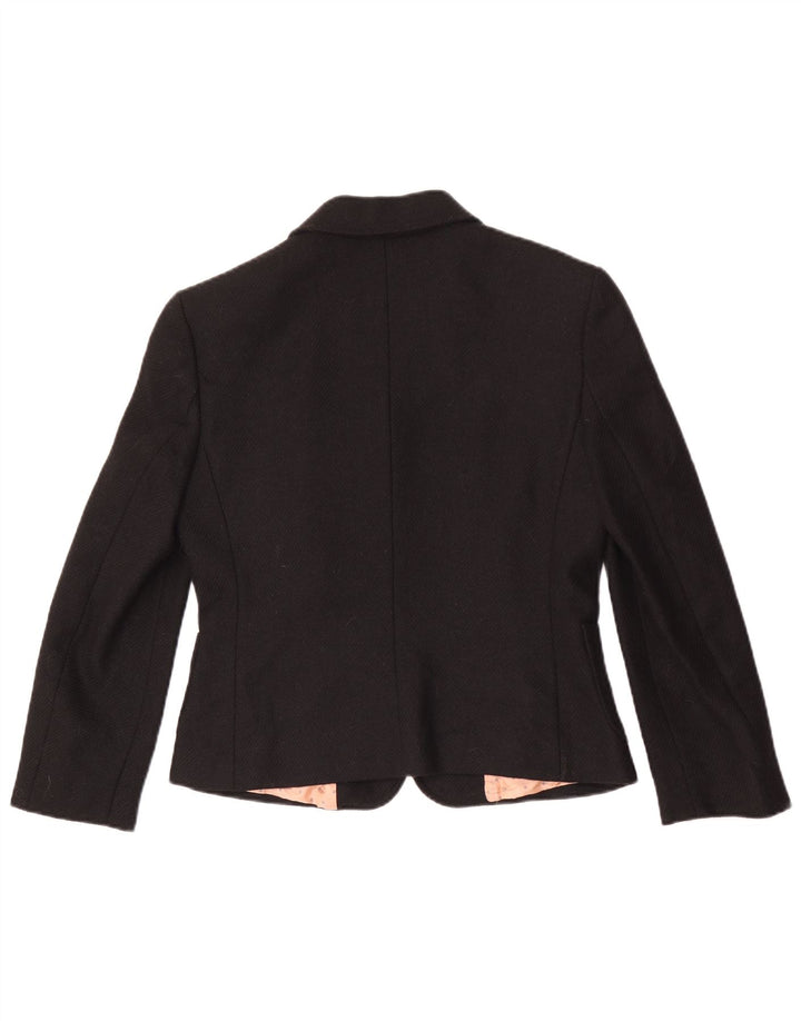 Jaqueta blazer feminina Sisley com 3 botões IT 46 grande lã preta