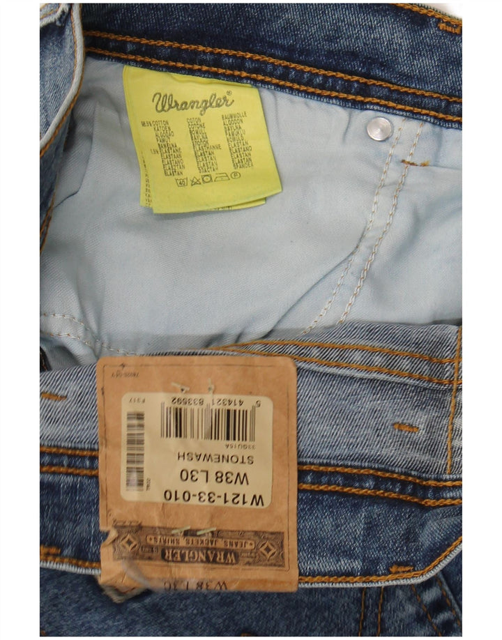 Wrangler Mens Straight Jeans W38 L30 Azul Algodão