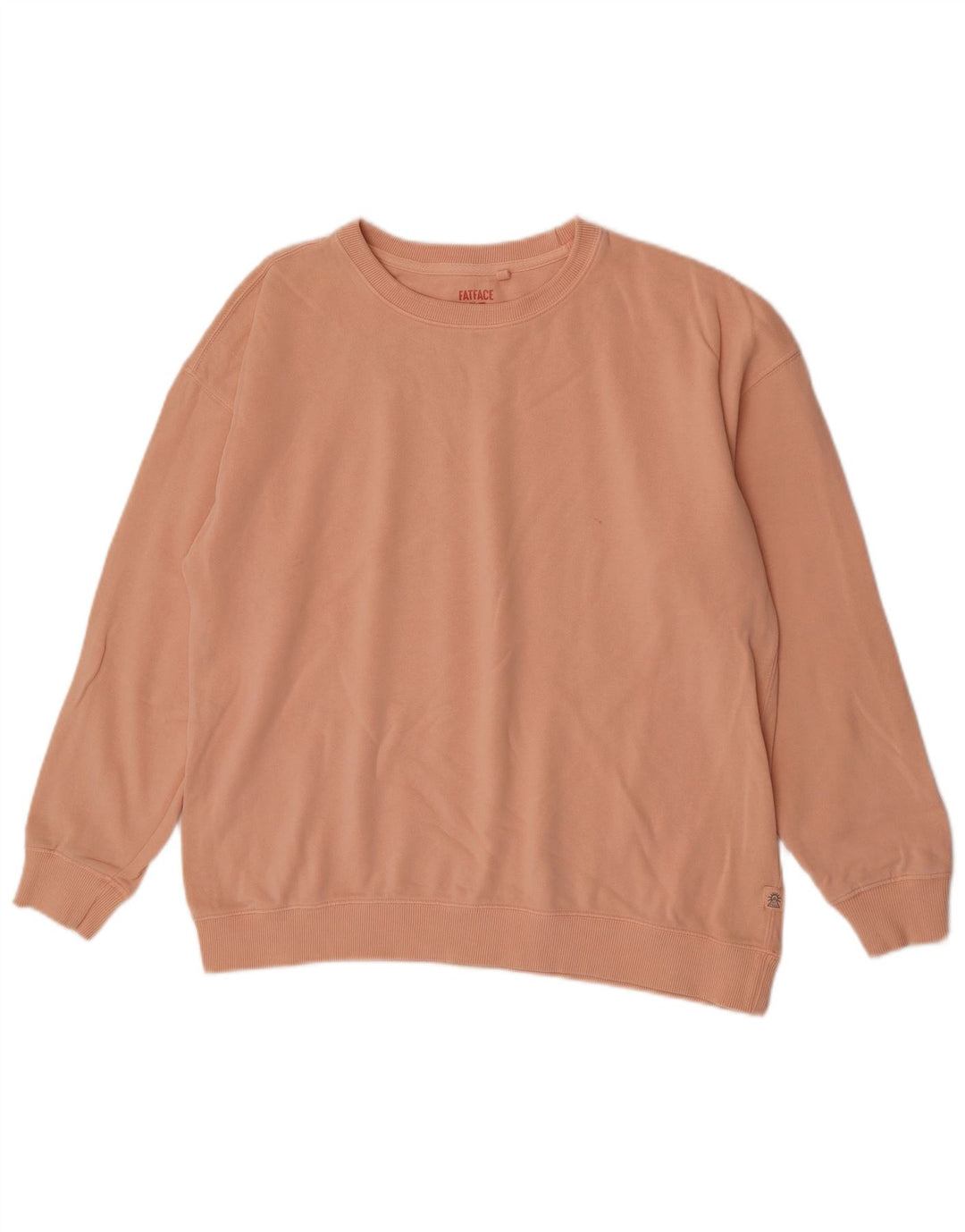 Suéter feminino Fat Face Jumper UK 14 grande algodão rosa