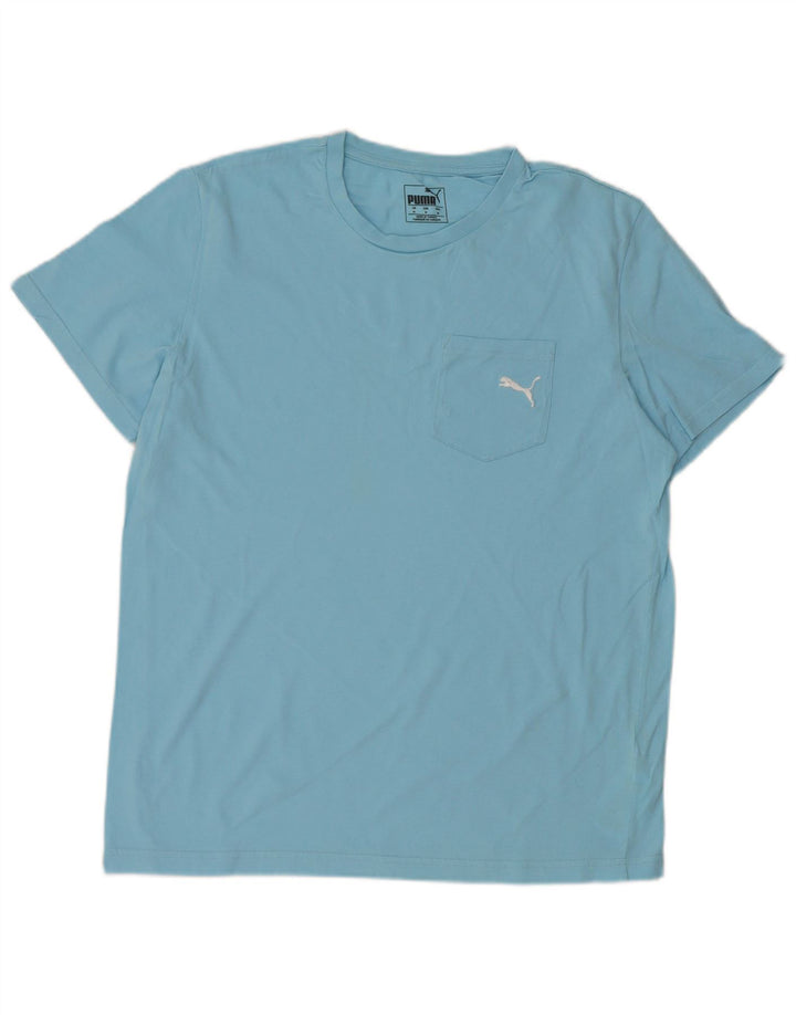Camiseta masculina PUMA Top médio algodão azul