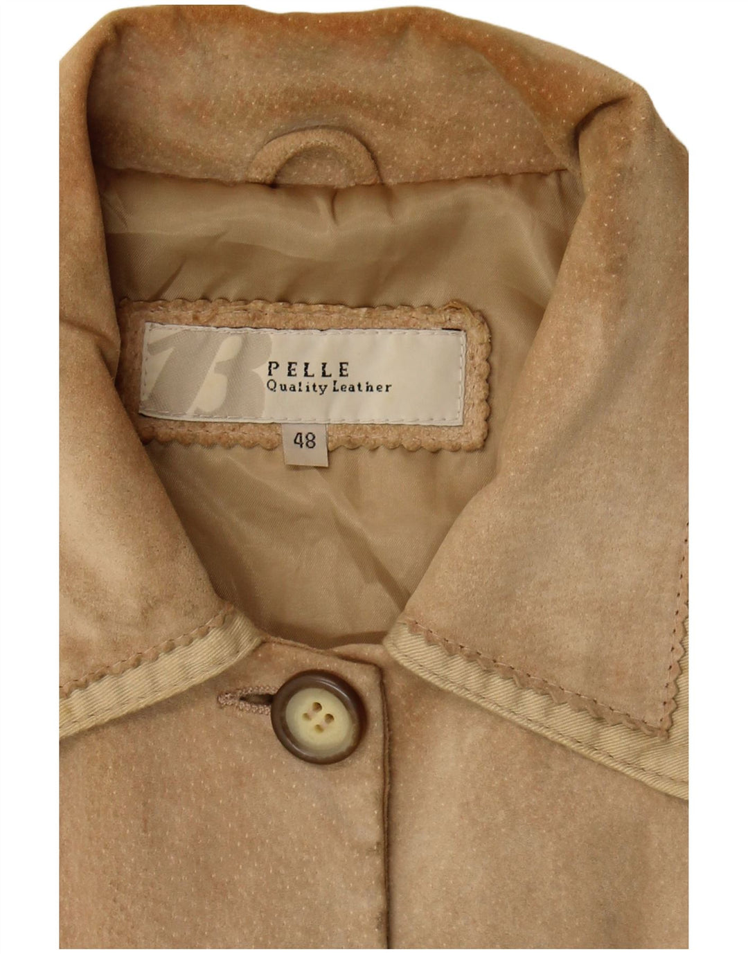 Jaqueta feminina vintage de camurça IT 48 XL couro bege