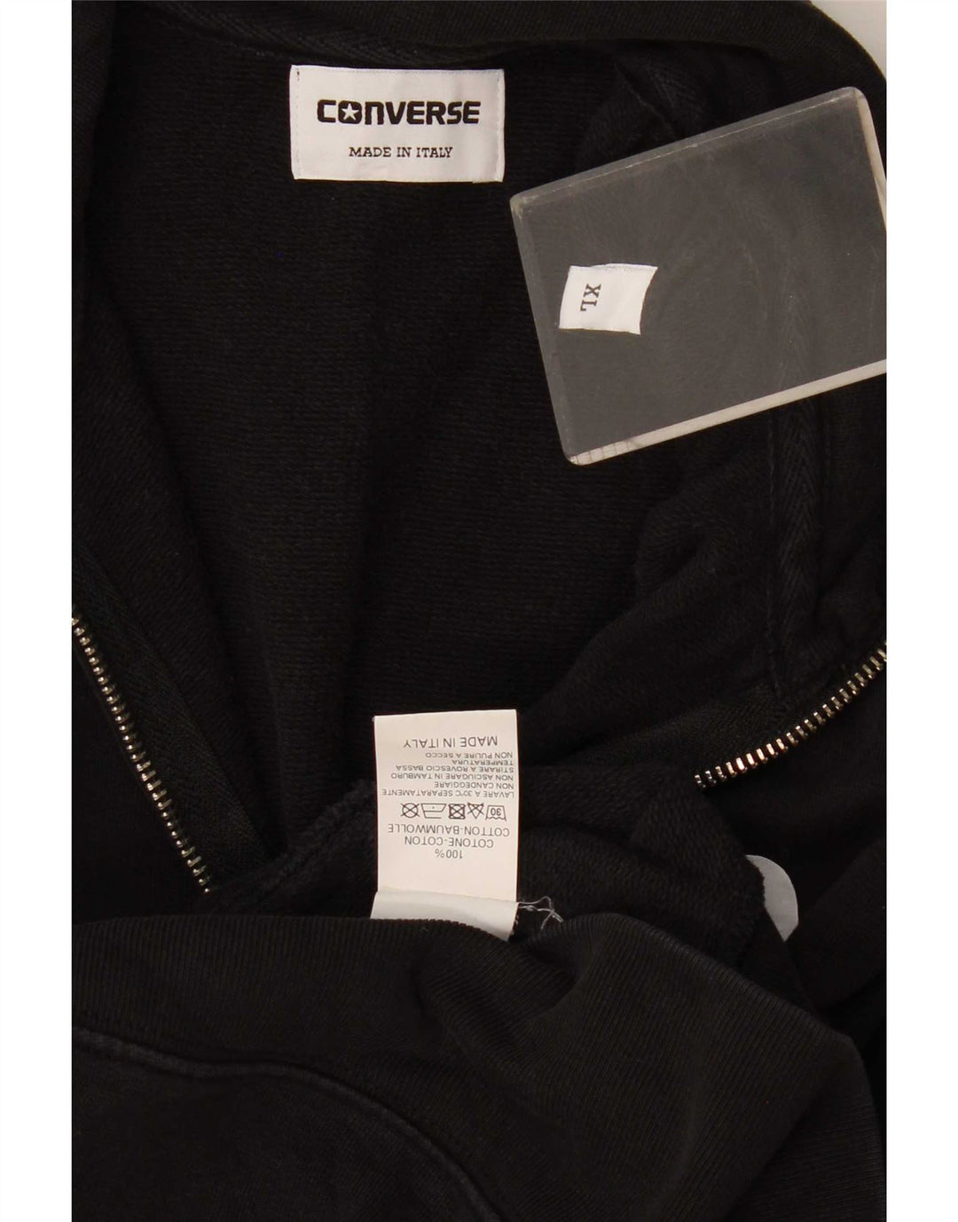 Converse Mens Tracksuit Top Jacket XL Algodão Preto