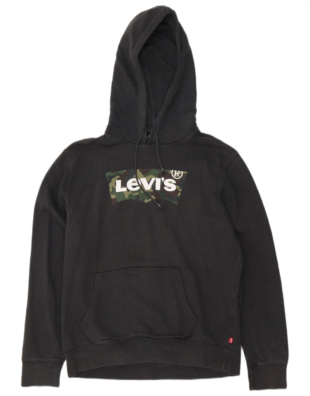 Moletom com capuz gráfico masculino Levi's médio preto algodão