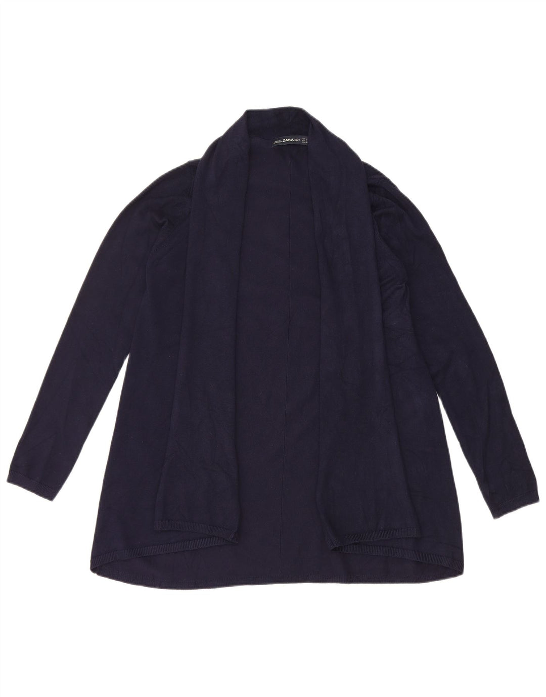 Zara Suéter Cardigan Aberto Feminino Reino Unido 14 Grande Azul Marinho