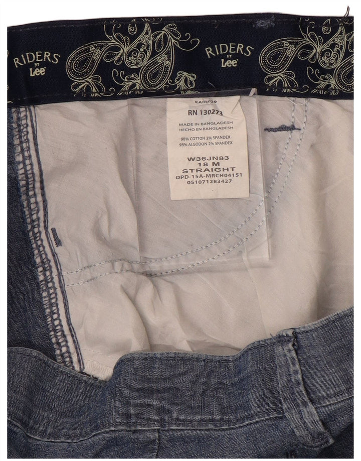 Calça casual feminina LEE Riders de cintura alta US 18 2XL W36 L31 azul