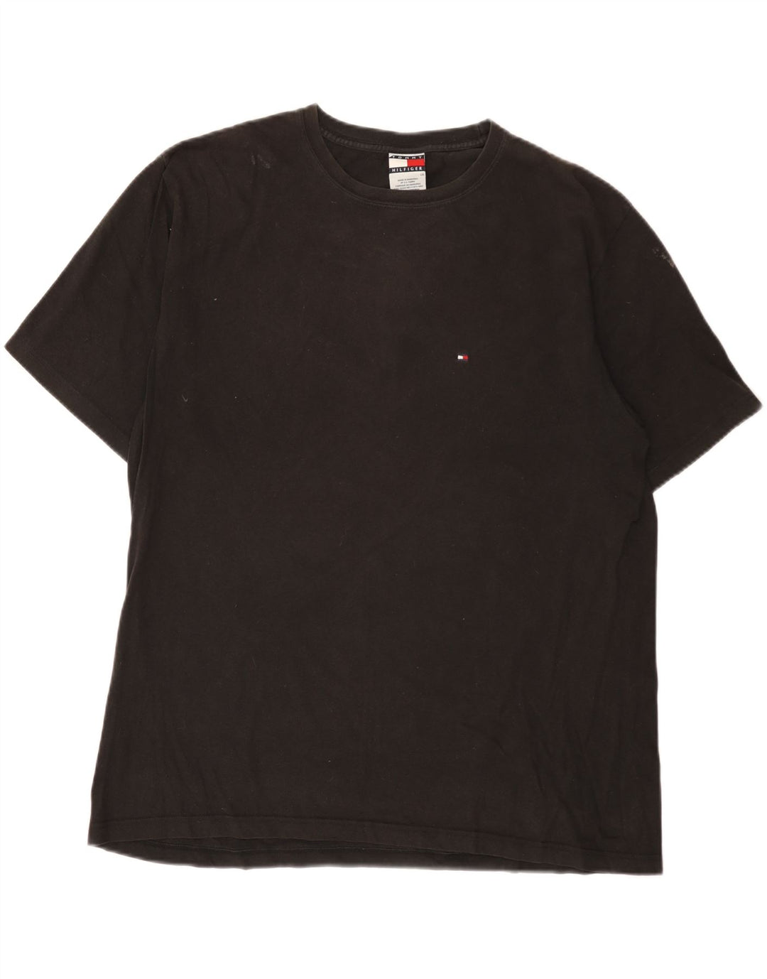 Tommy Hilfiger Camiseta masculina grande de algodão preto