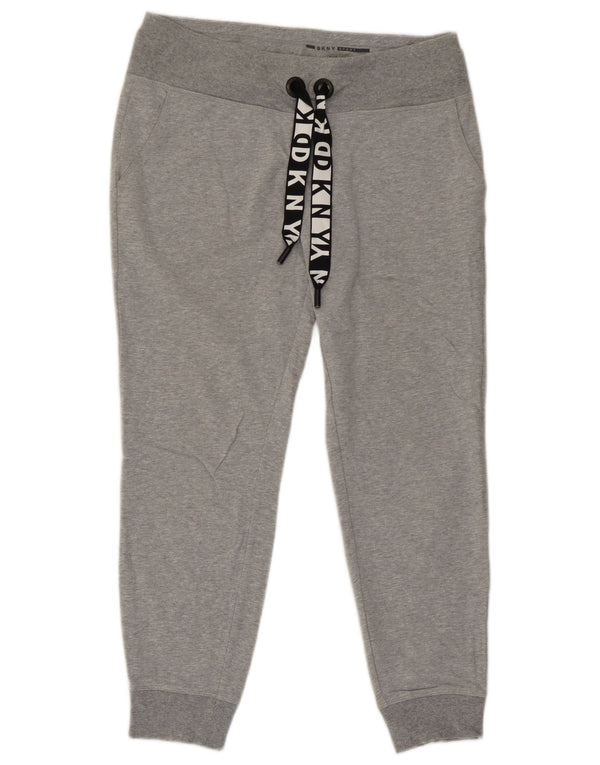 Calça de treino feminina Dkny Joggers UK 10 pequeno algodão cinza