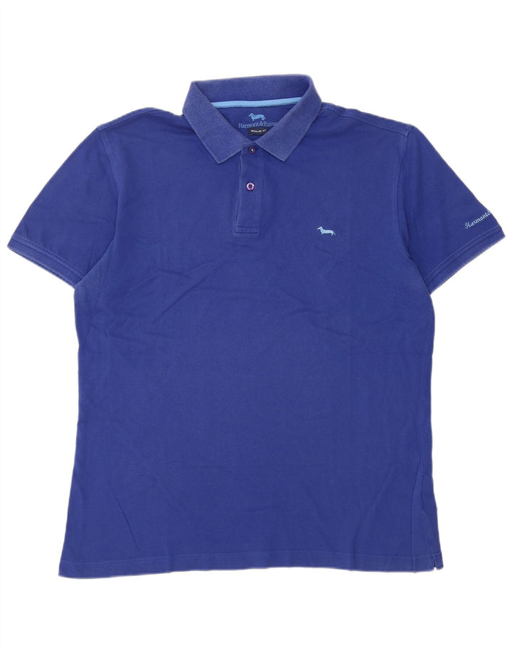 Camisa polo masculina Harmont & Blaine Regular Fit grande azul