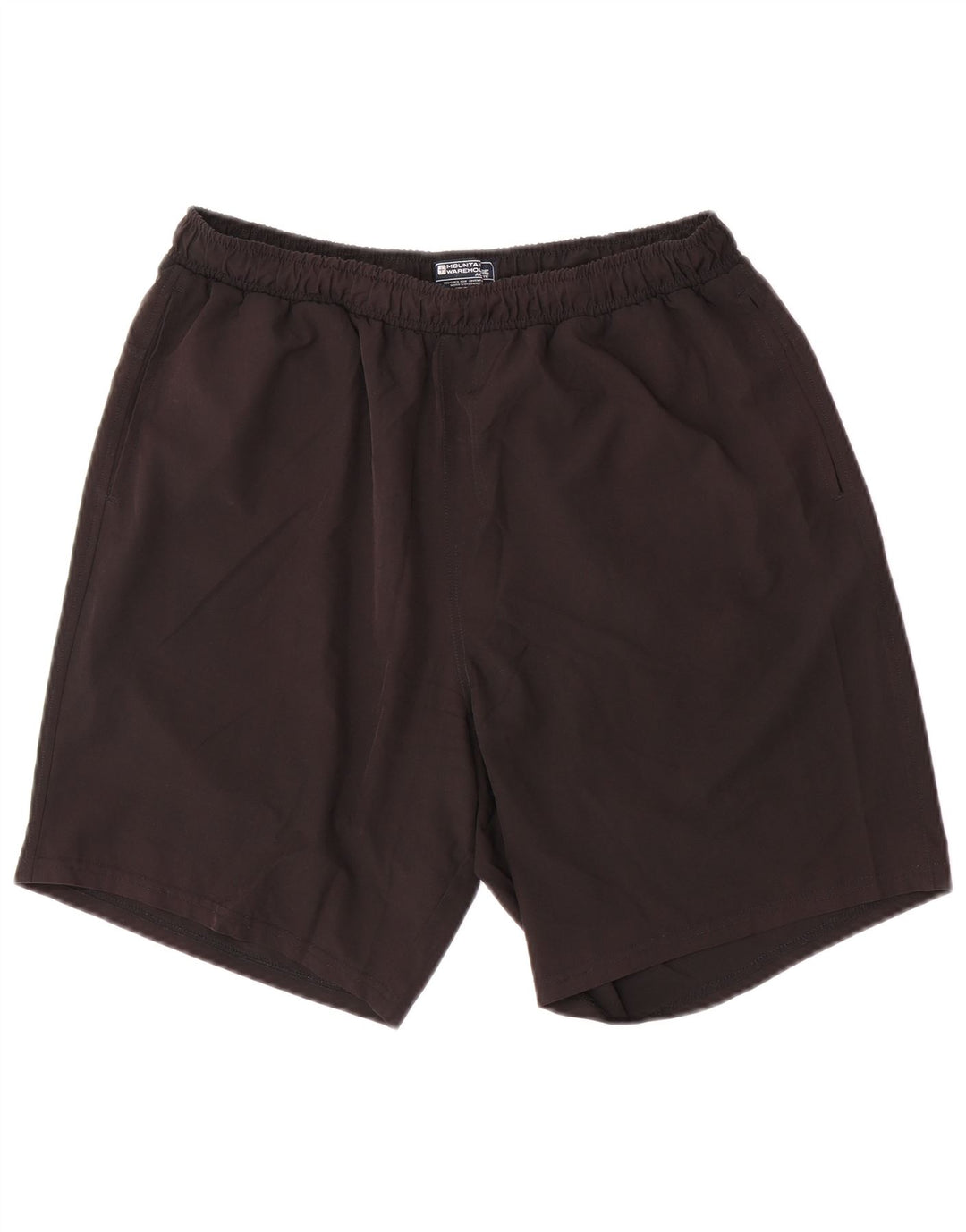 Shorts esportivos regulares de ajuste masculino do armazém da montanha grande poliéster preto