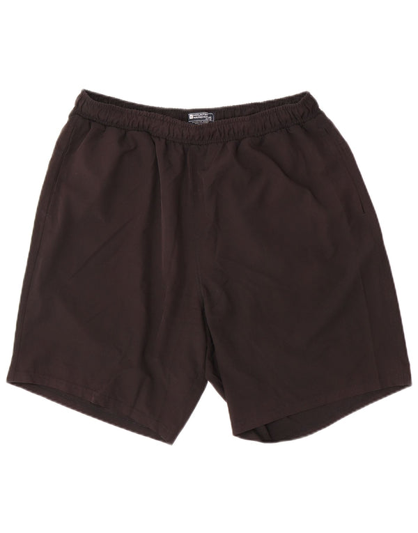 Shorts esportivos regulares de ajuste masculino do armazém da montanha grande poliéster preto