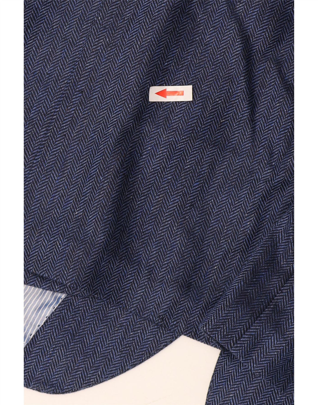 Jaqueta blazer masculina Guy Laroche com 2 botões Reino Unido 42 XL azul marinho espinha de peixe seda