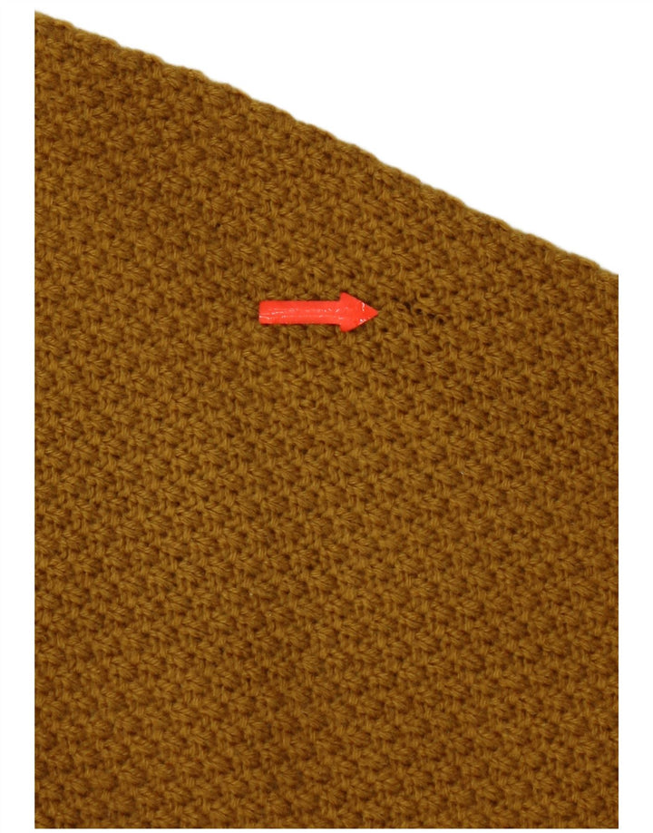 Suéter cardigã masculino vintage IT 50 lã geométrica amarela média