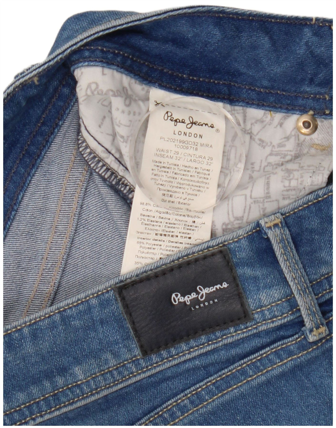PEPE Jeans Feminino Slim Jeans W29 L32 Azul Algodão