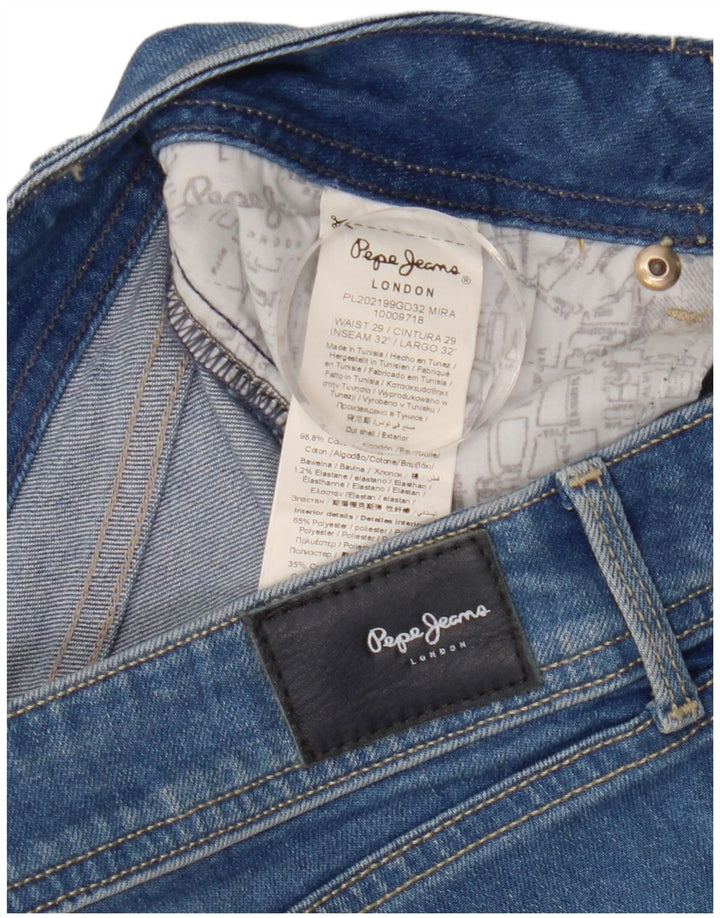PEPE Jeans Feminino Slim Jeans W29 L32 Azul Algodão