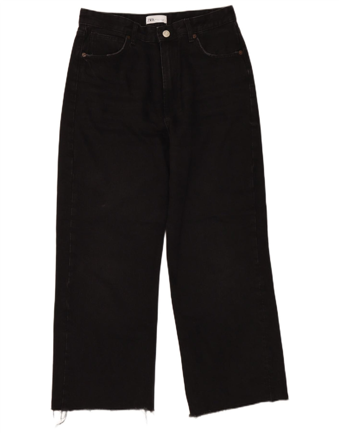 Zara Jeans Soltos Femininos EU 42 Grande W32 L28 Preto