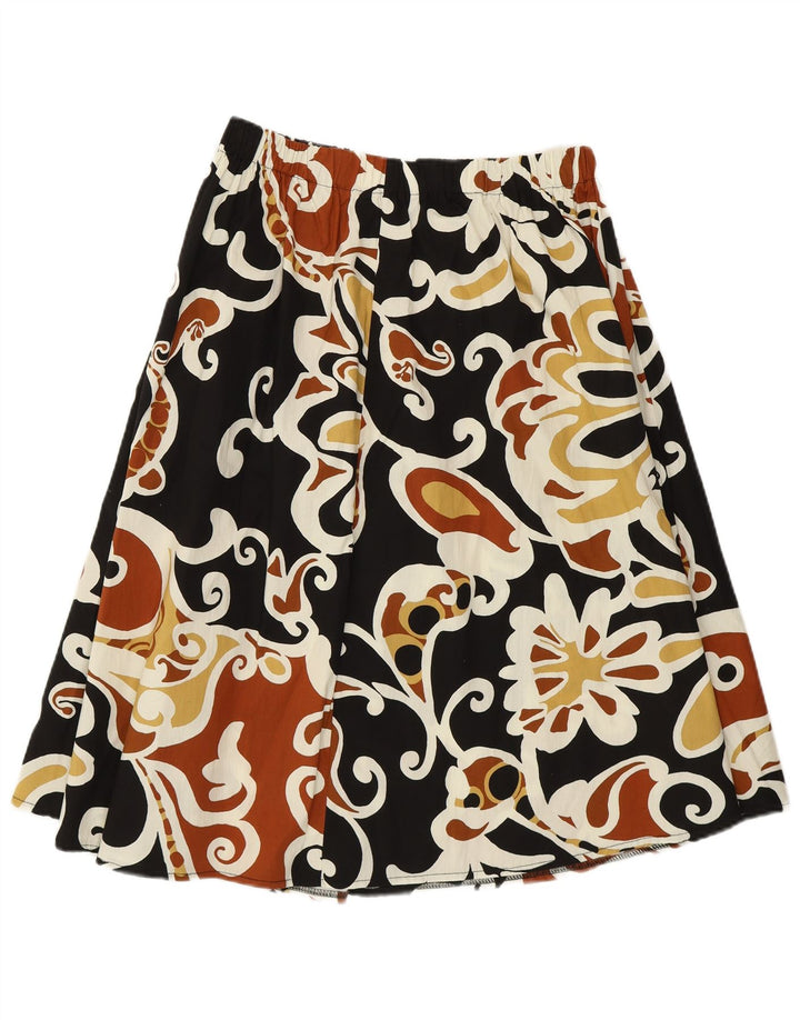 Saia evasê feminina VINTAGE W28 média floral multicolorida