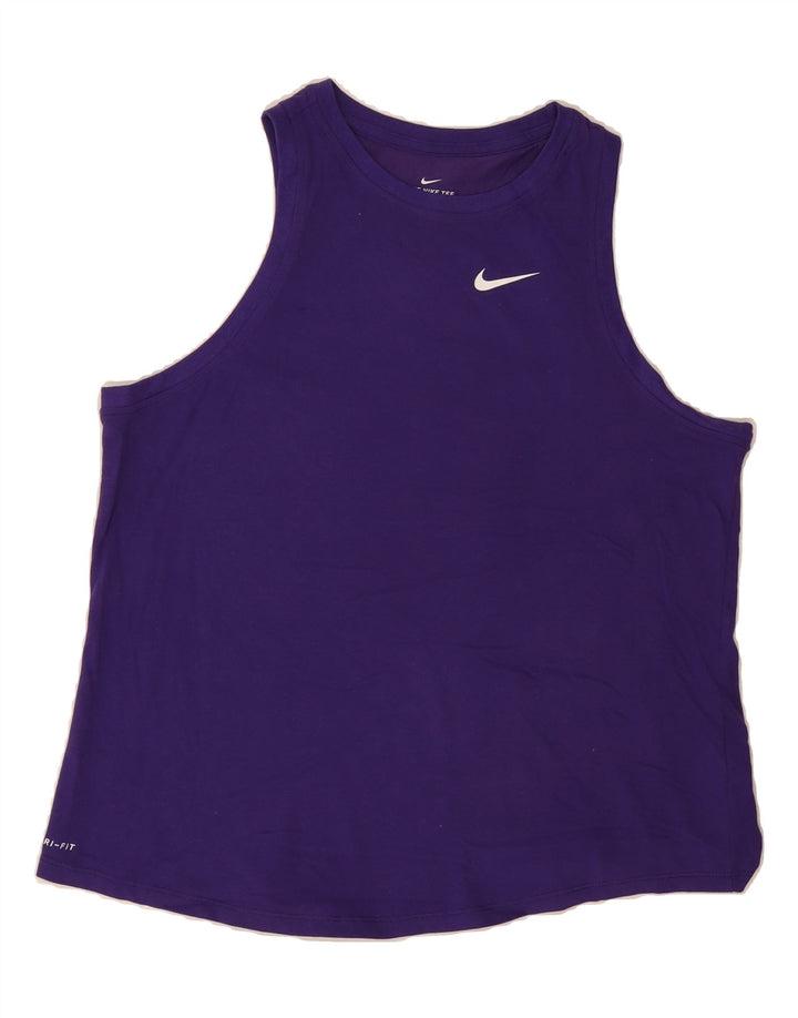 NIKE Womens Dri Fit Vest Top UK 16 Large Purple Cotton Vintage Nike and Second-Hand Nike from Messina Hembry 