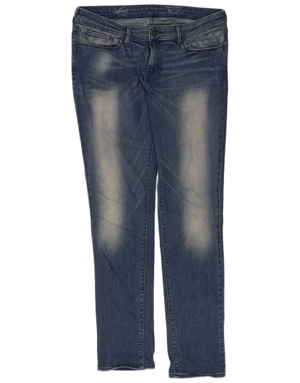 Calça jeans skinny feminina Levi's Demi Curve cintura baixa W31 L34 azul algodão