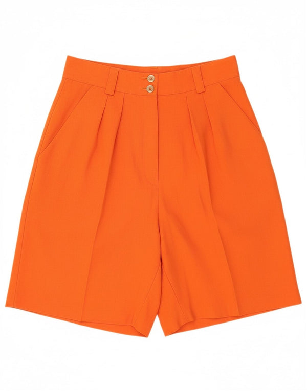 Shorts feminino VINTAGE de cintura alta com amarração casual Reino Unido 14 grande W30 laranja