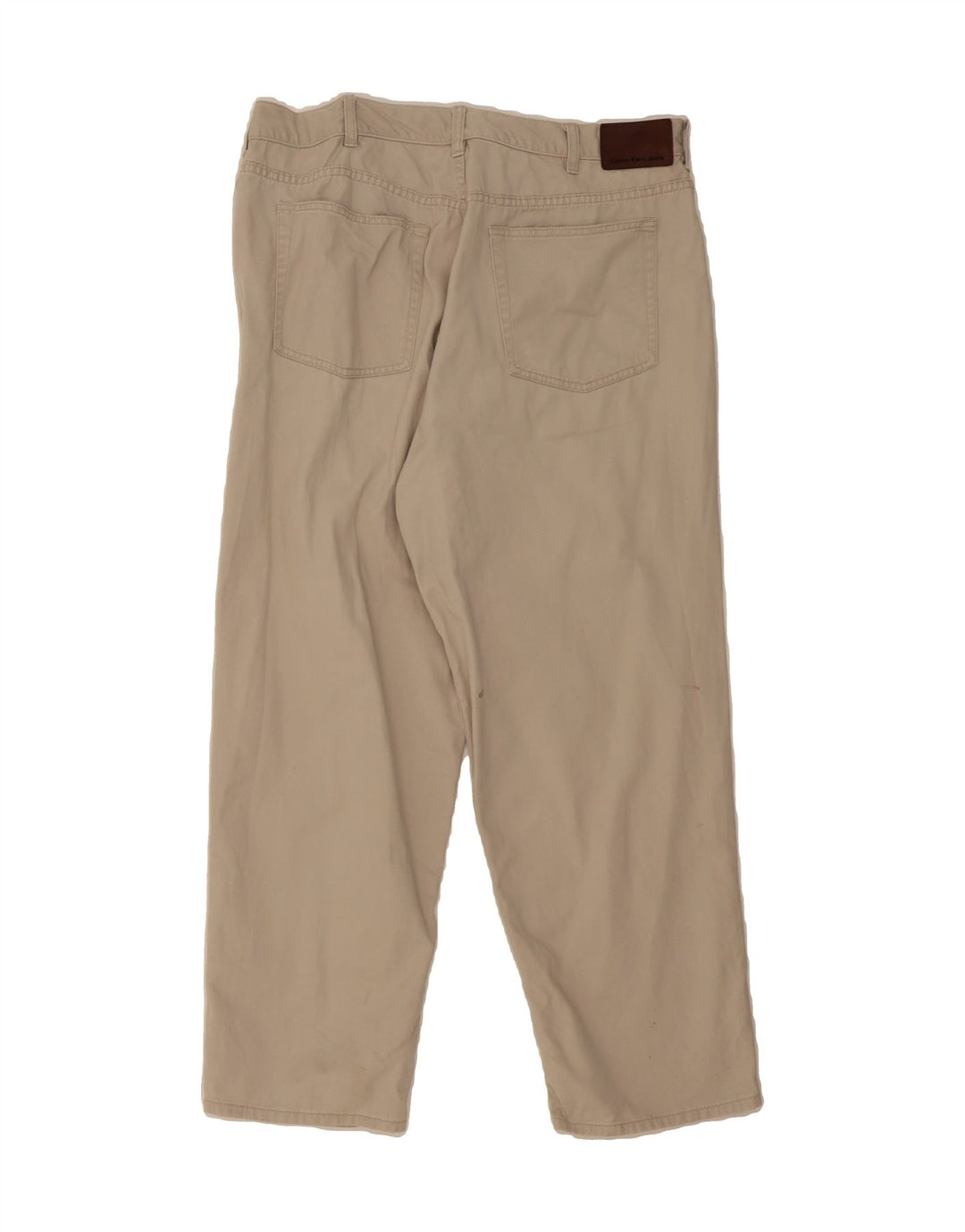 CALVIN KLEIN Mens Straight Casual Trousers W38 L27 Beige Cotton Vintage Calvin Klein and Second-Hand Calvin Klein from Messina Hembry 